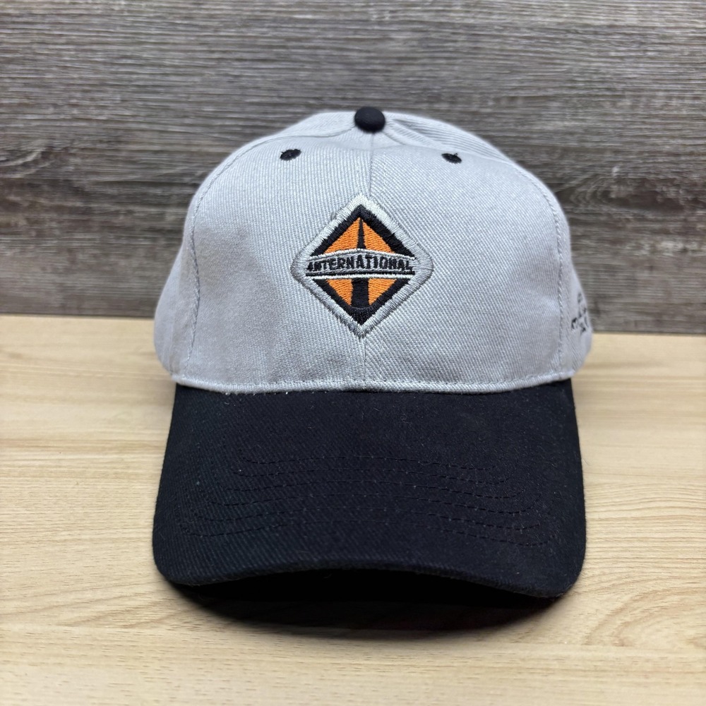 International Hat Cap Strap Back Gray Black Newtons Sales Mens Embroidered